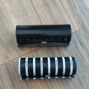 Lancôme Set Of Black and White Striped Lipstick Compact/Travel Case